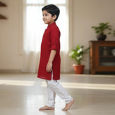 Maroon Kurta Pyjama Set for Boys – Festive & Wedding Ethnic Wear